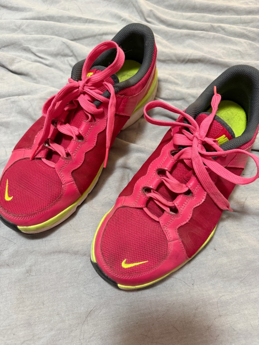 Nike Women’s Pink and Neon Yellow Athletic Sneakers